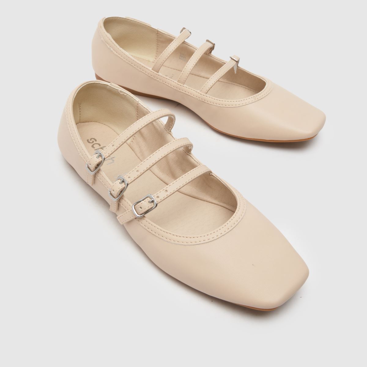 Schuh Lianna Mary Jane ballerinaskor i naturfärgad läder