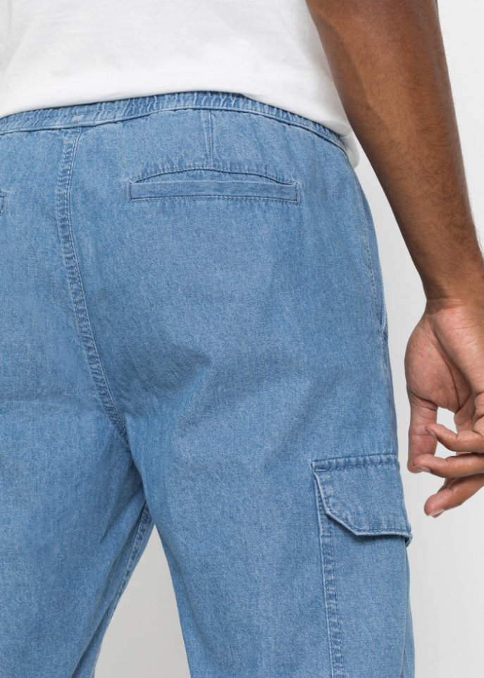 Jeans-Schlupf-Bermuda mit Cargotaschen, Loose Fit (2er Pack)