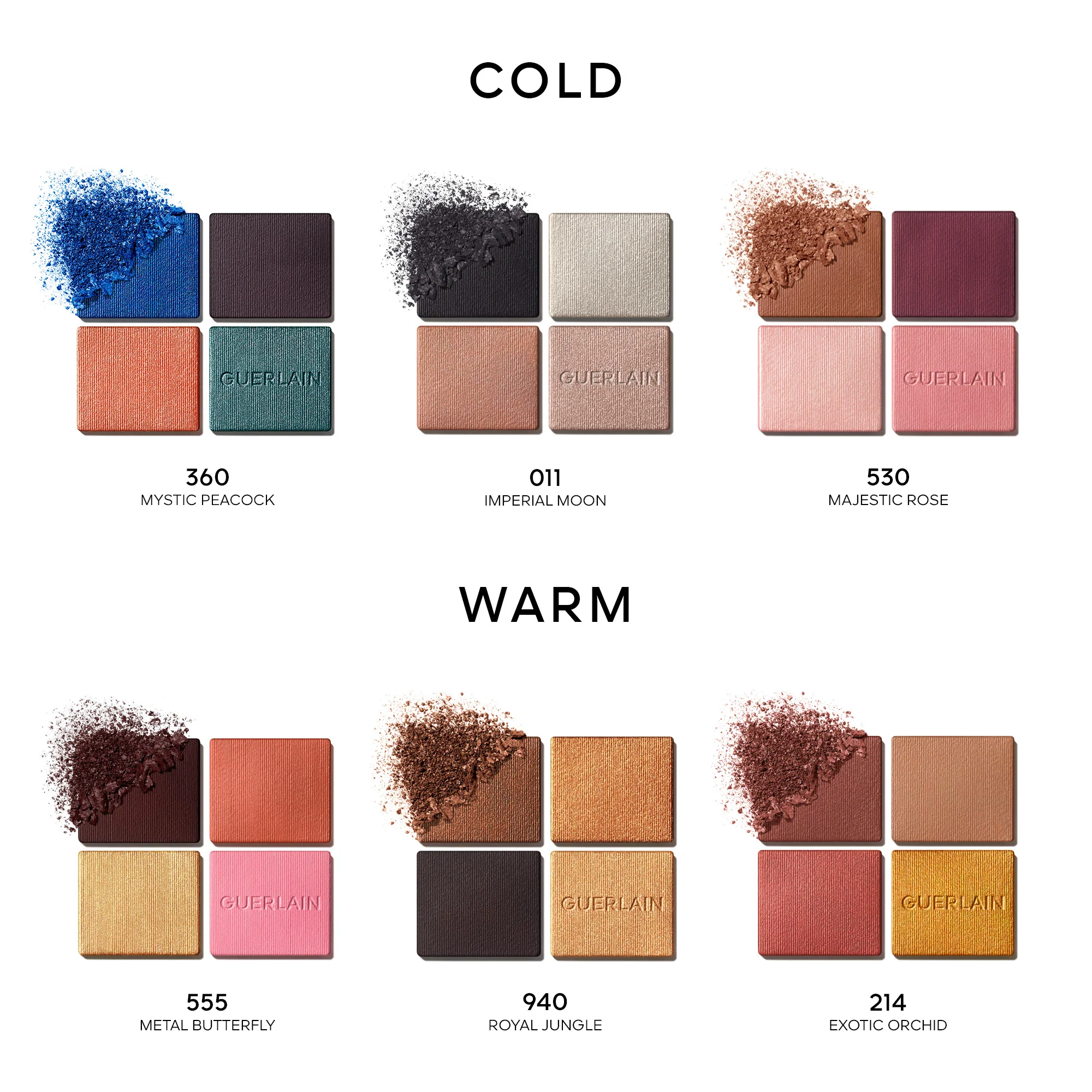 Očné tiene G Eyeshadows 4 farby - Kompaktné očné tiene, Paleta očí