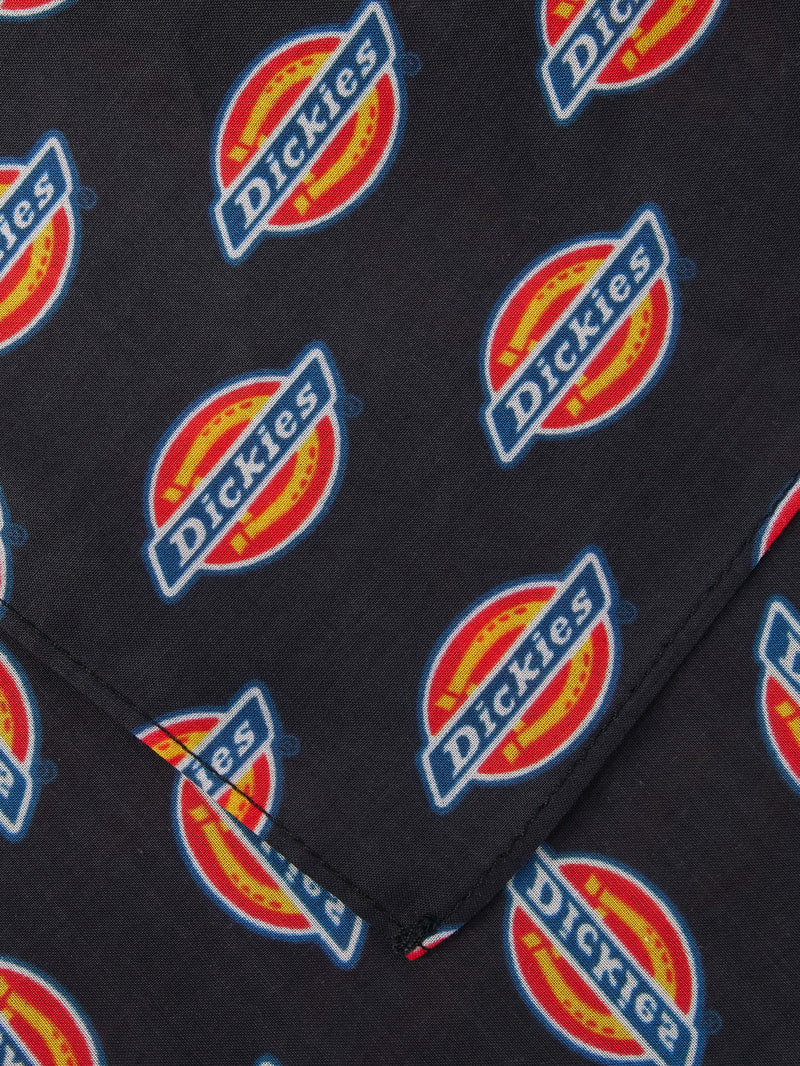 Schal mit Allover-Label-Muster Modell 'BANDANA' in schwarz
