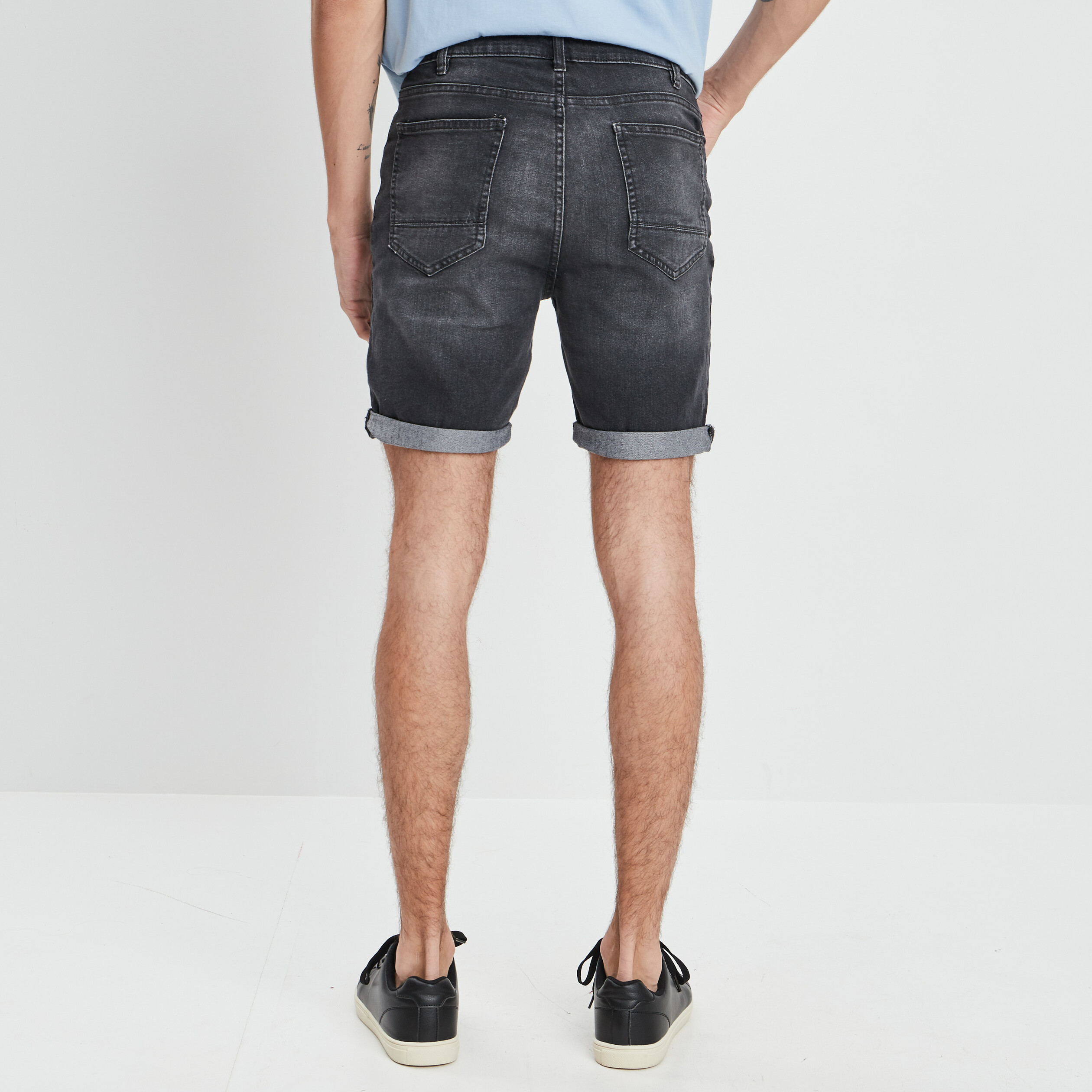 Bermuda slim en jean denim gris homme | La Halle