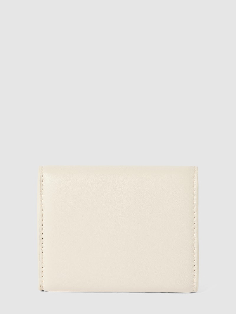 Portemonnaie mit Label-Detail Modell 'MELE SILKY' in ecru