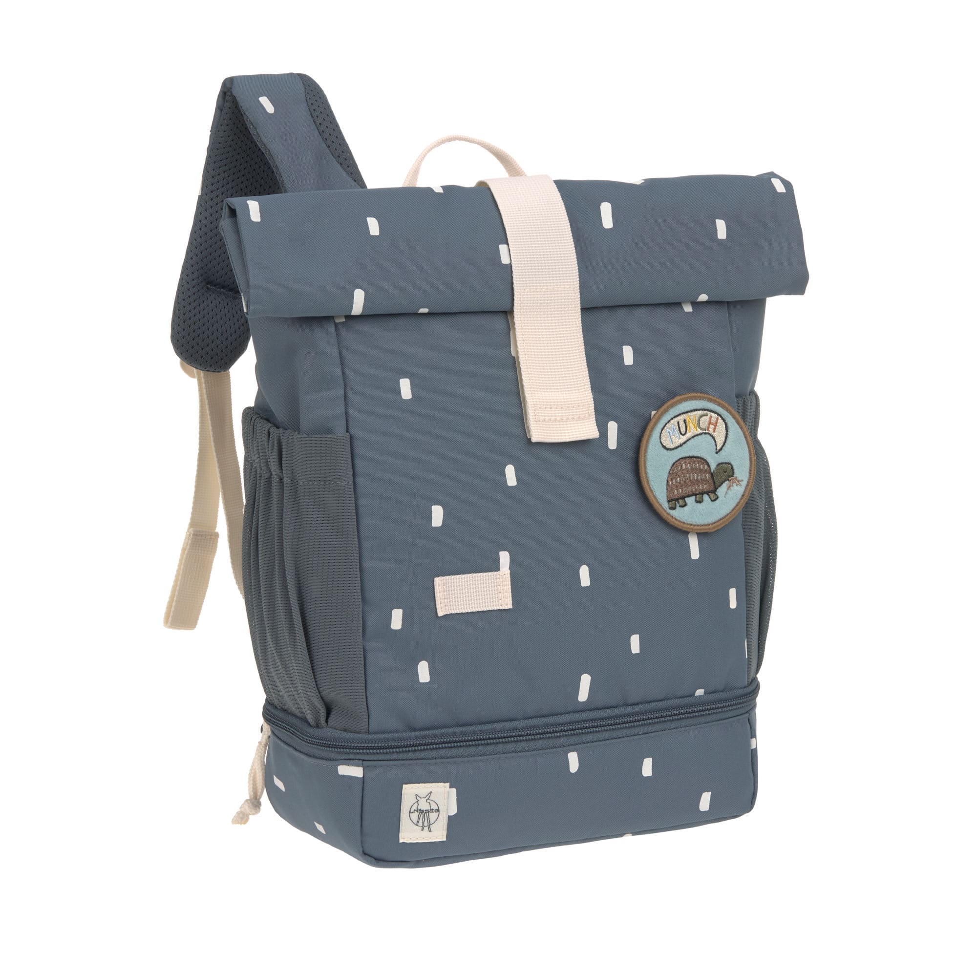 Kindergartenrucksack Rolltop - Happy Prints, Dunkelblau