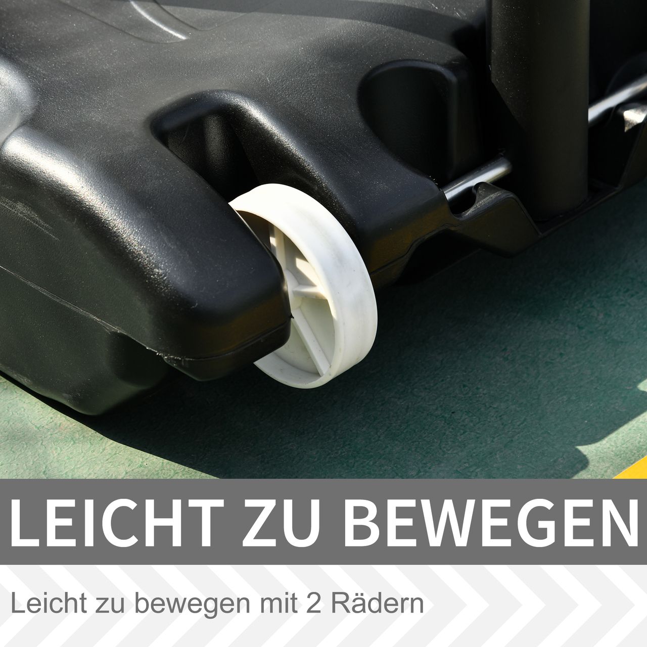 HOMCOM Basketballständer höhenverstellbar Basketballanlage mit Räder draußen Stahl PVC HDPE Schwarz 83 x 75 x 206-260 cm