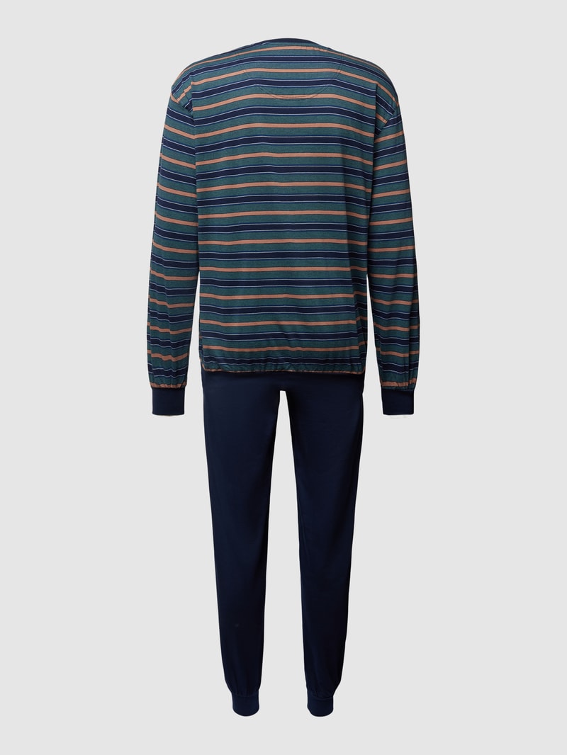Pyjama mit Streifenmuster Modell 'RED LABEL' in blau