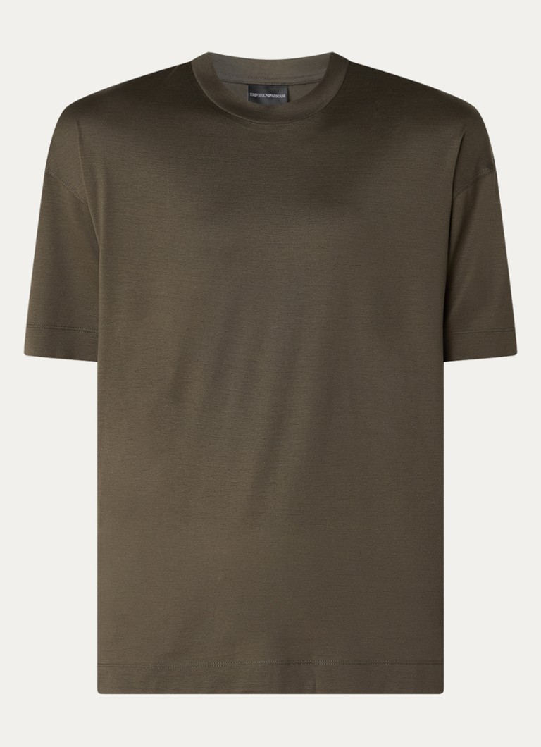 Tricou cu guler rotund din amestec de lyocell Emporio Armani