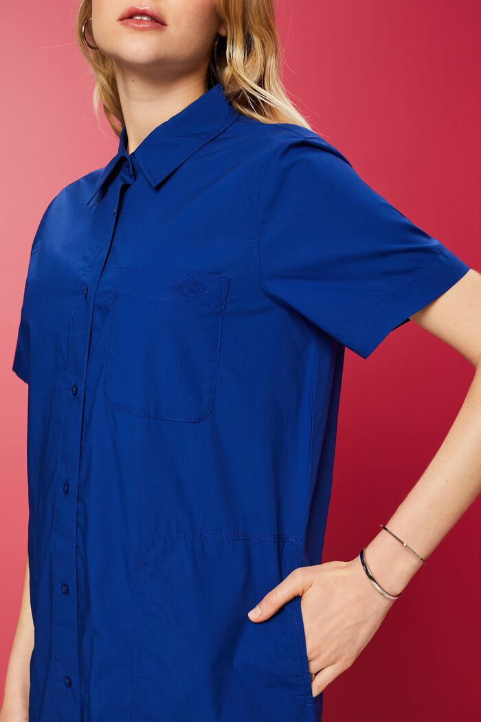 Hemdblusenkleid in Mini-Länge, 100 % Baumwolle