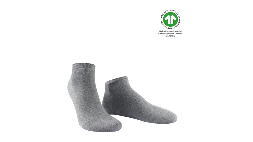 WILOX Herren Sneaker Socken ORGANIC COTTON grau