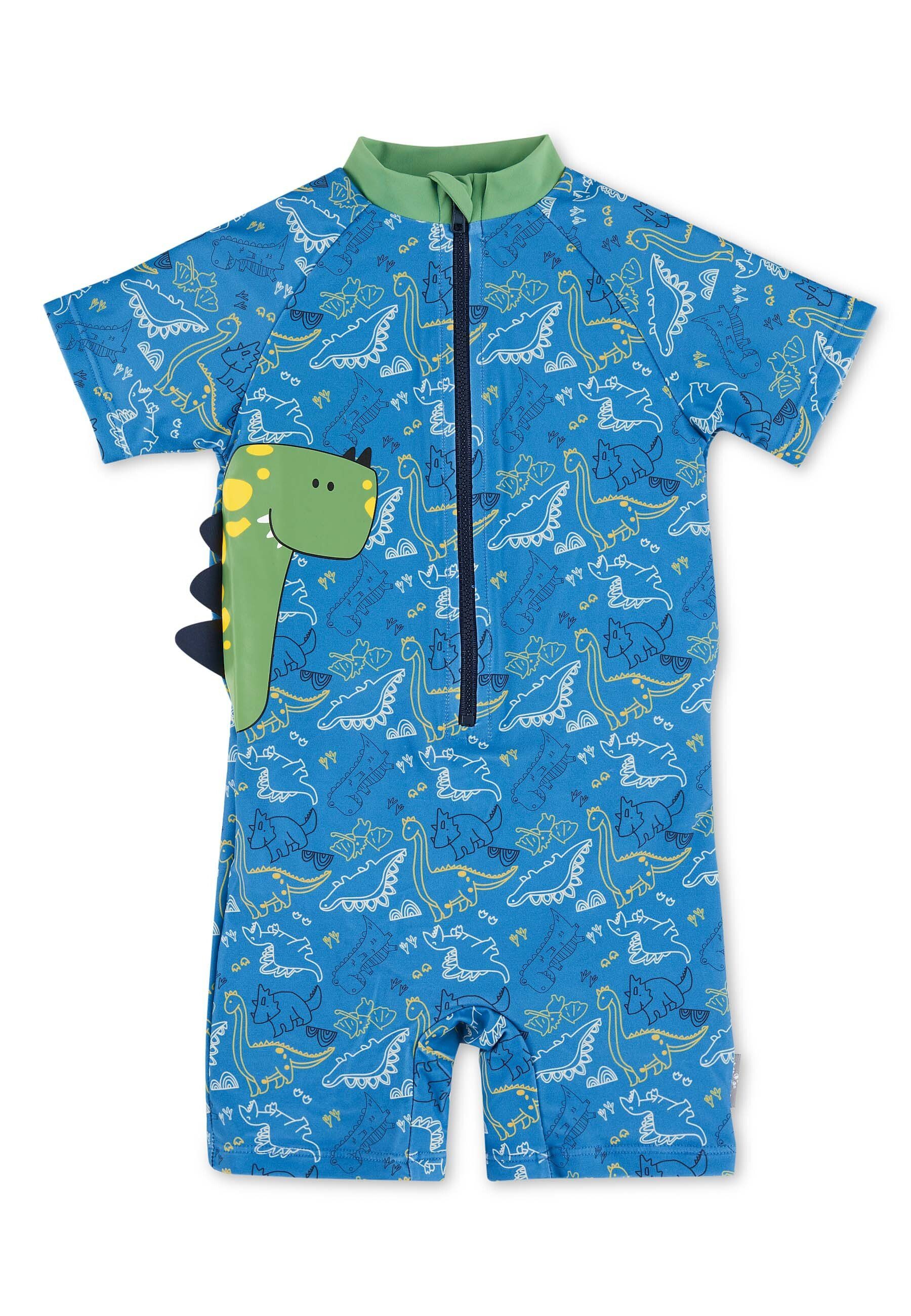 Sterntaler® Badeanzug Schwimmanzug Dino (1-St., Kinderbadeanzug Kurzarm, Babyschwimmanzug gemustert) Schwimmanzug mit Reißverschluss und Stehkragen, Baby Badeanzug