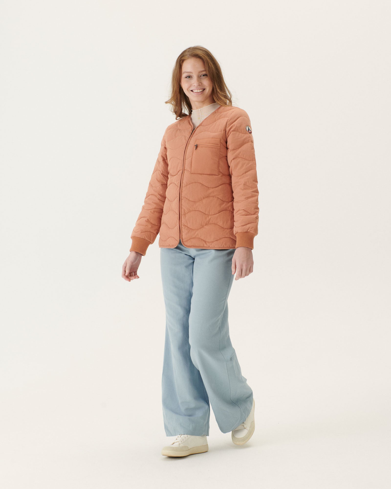 Veste zippée Col V Camel Alexia