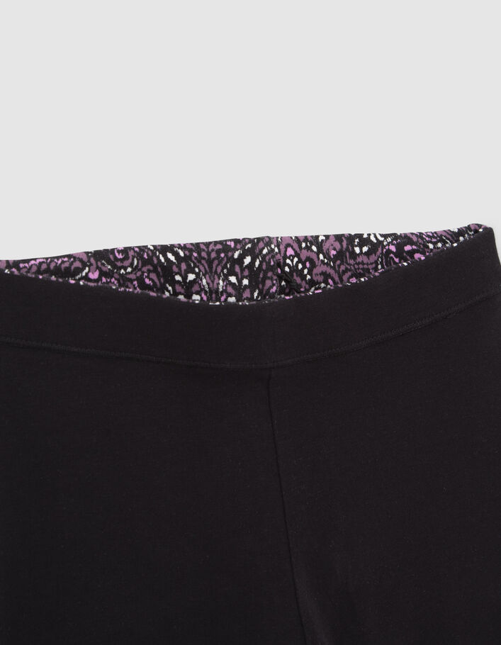 Leggings réversible imprimé cachemire et noir fille