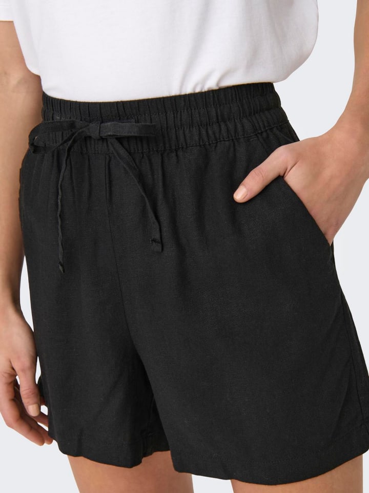 JACQUELINE de YONG Shorts Hohe Taille loose Fit Elastische Taille Kordelzug in Schwarz-3 günstig kaufen
