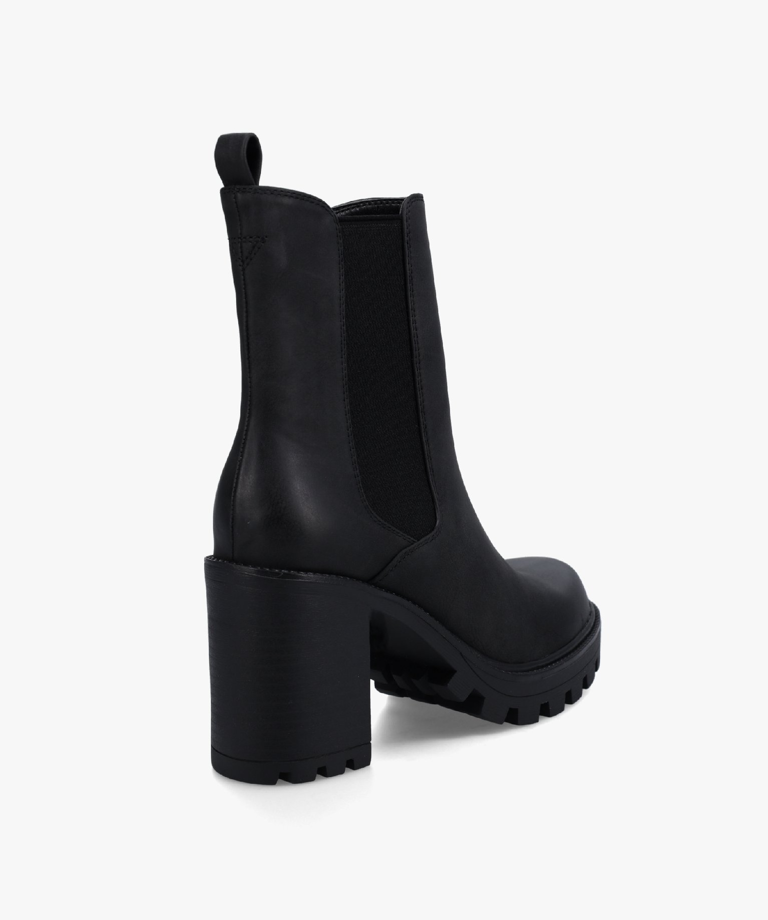Boots femme Chelsea à talon et semelle crantée noir | GEMO