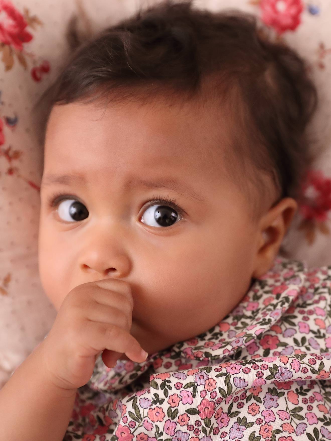 Vertbaudet Geblümter Baby Overall Oeko-Tex - wollweiß