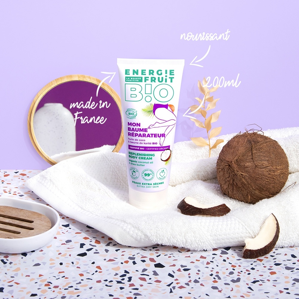 energie fruit MON BON BAUME BIO REPARATEUR| COCO & BEURRE DE KARITE BIO Baume corps certifié BIO