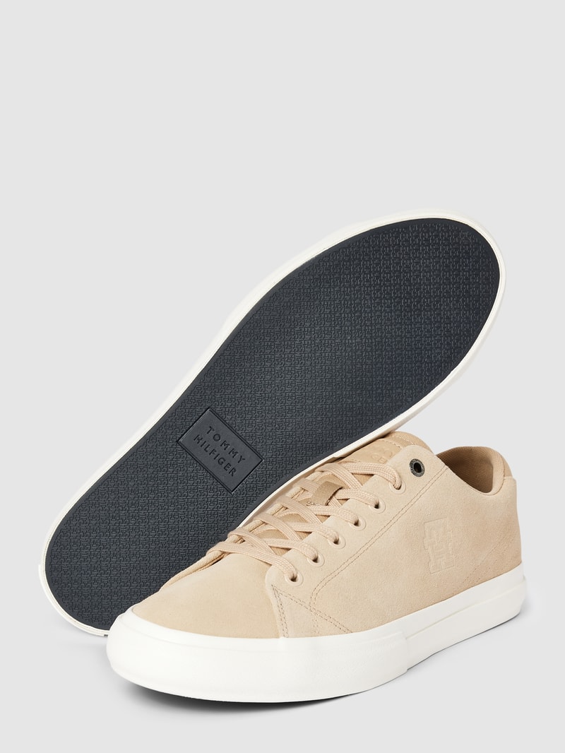 Sneaker aus Leder mit Label-Details Modell 'VULC STREET' in beige