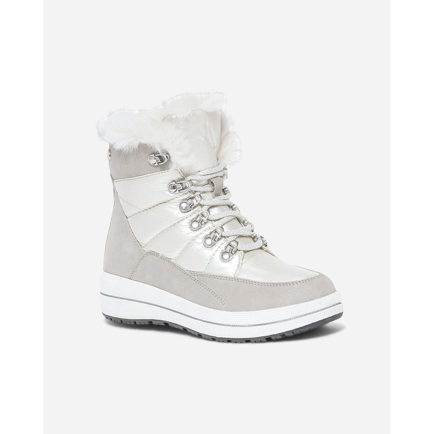 Boots CAPRICE blanc bi matière fourré