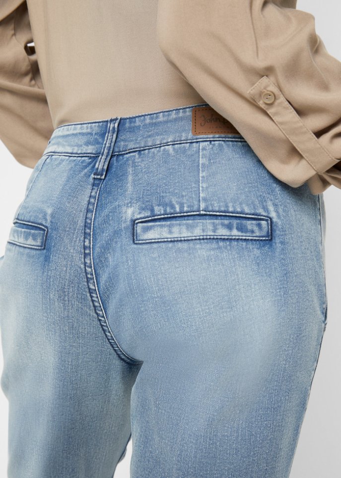 Soft-Stretch-Jeans im Chinostil, verkürzt