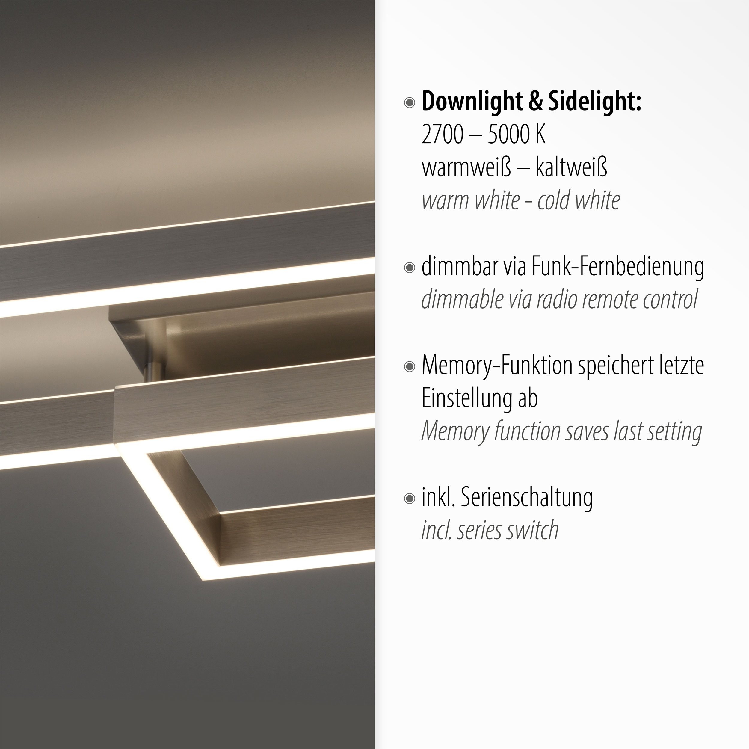 Paul NeuhausLED-Deckenleuchte 2flg