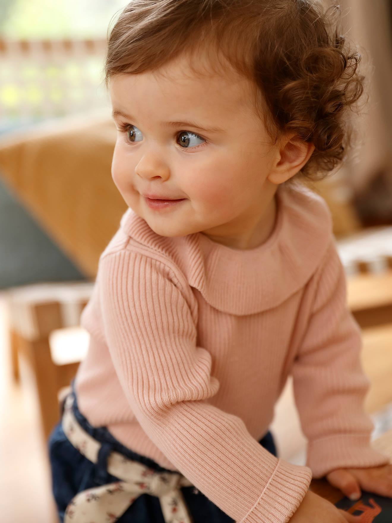 Pull à collerette bébé bronze