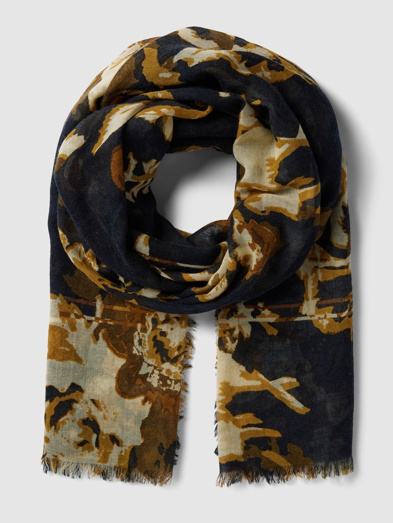Schal mit Allover-Muster in marineblau