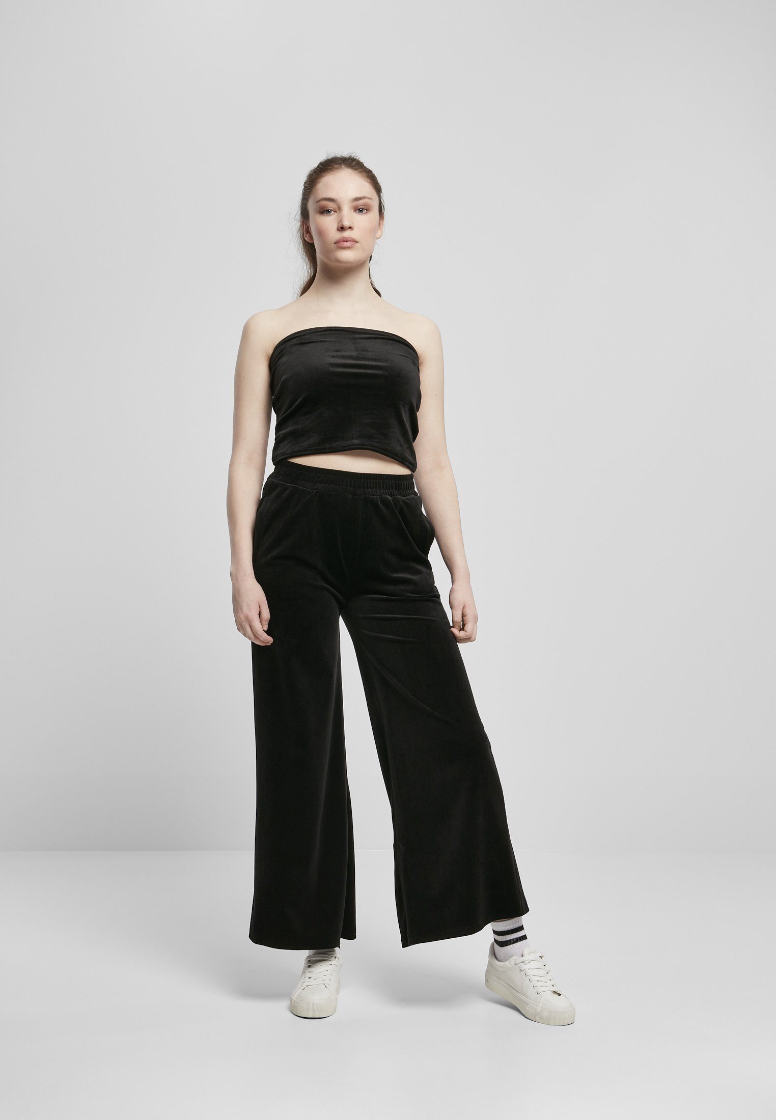 URBAN CLASSICS Sport-BH Damen Ladies Short Velvet Tube Top