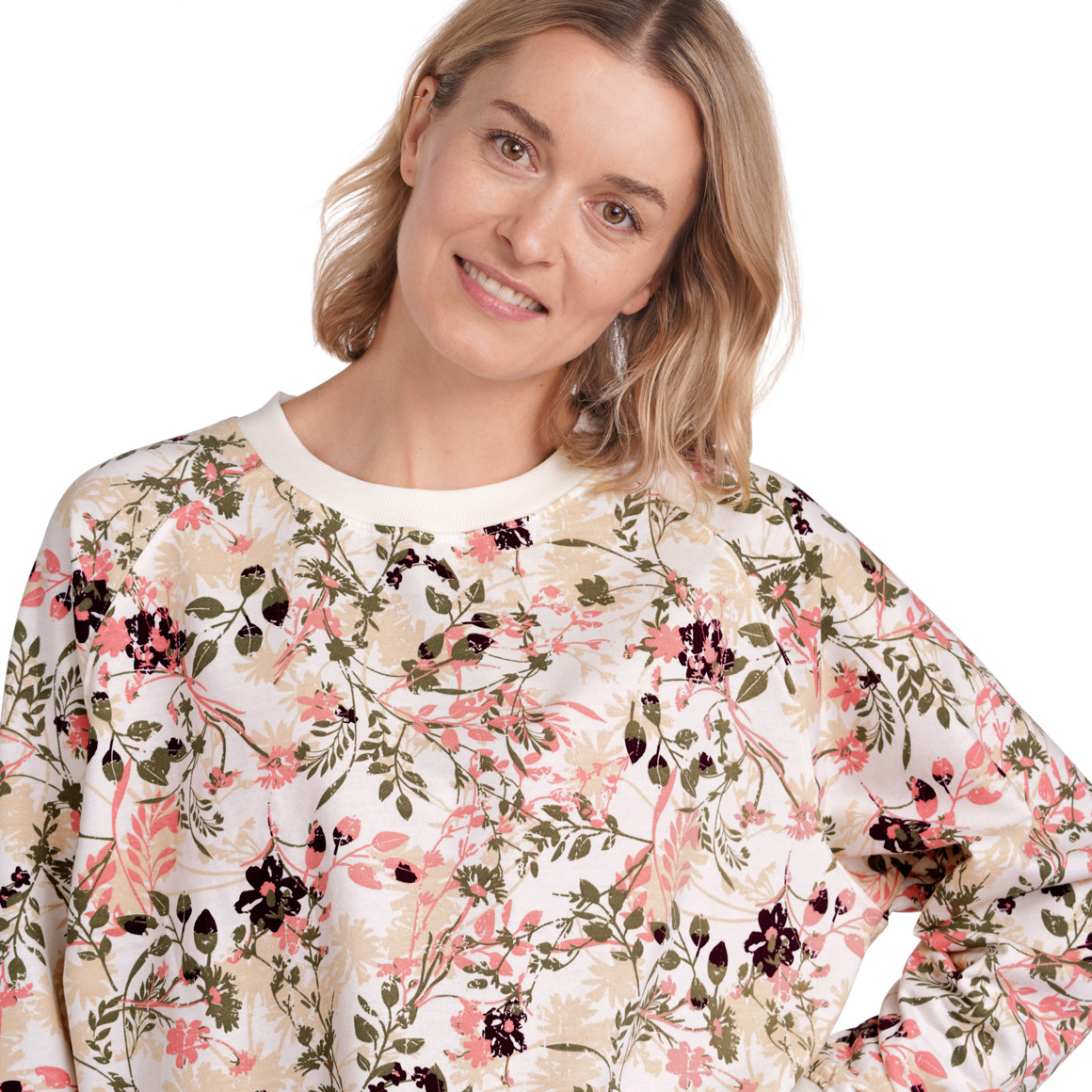 Damen Loungewear-Sweatshirt floral gemustert