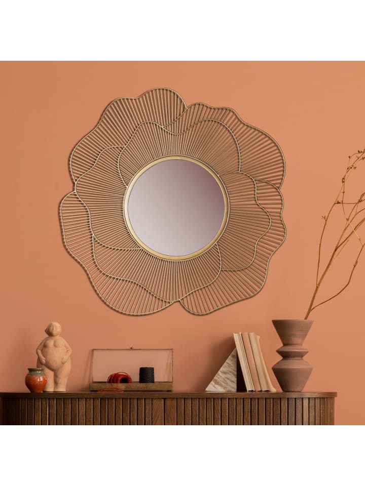 KADIMA DESIGN Wandspiegel Rose 77 cm Metall Design Hängespiegel , Eisen günstig kaufen onesize