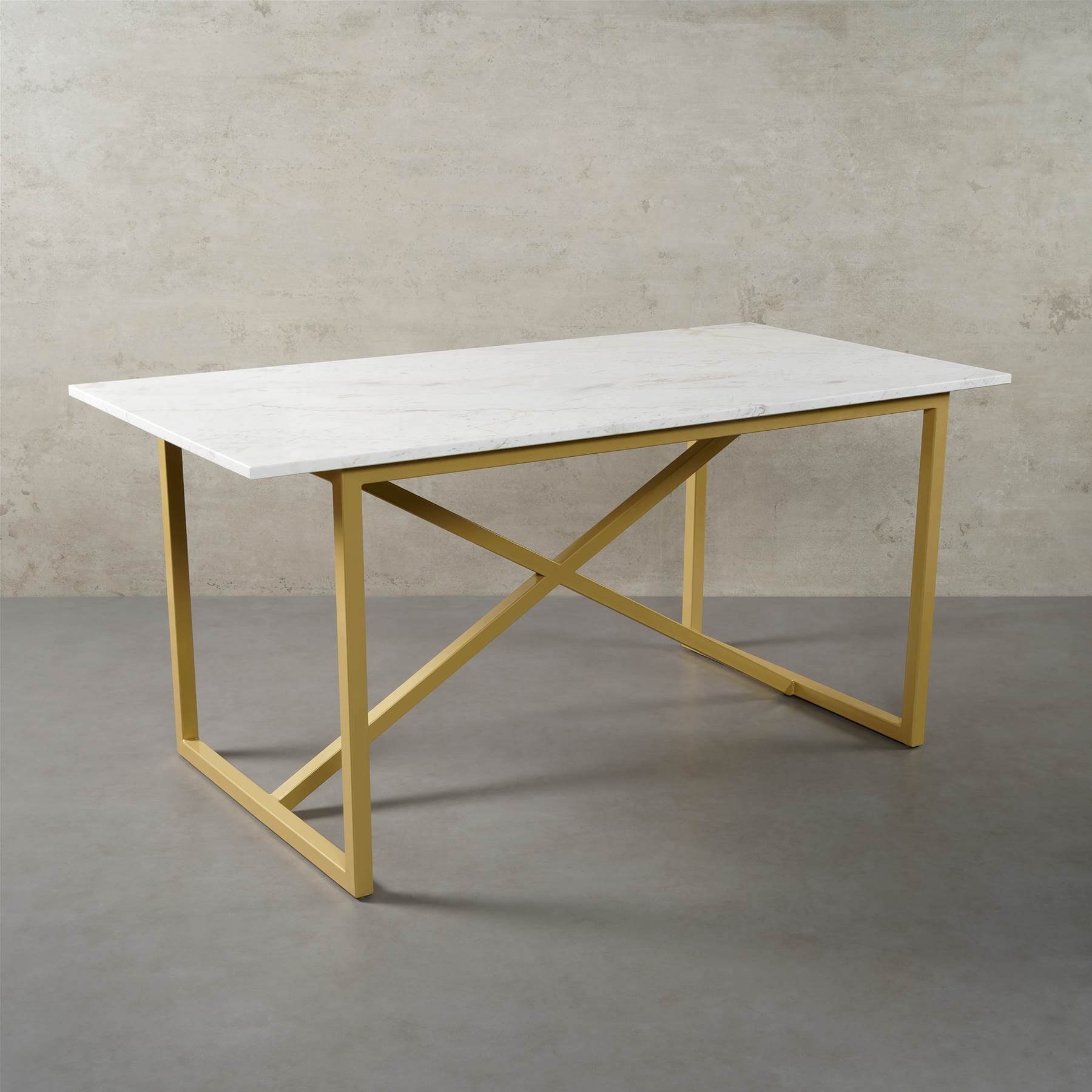 MAGNA Atelier Esstisch PRAG mit ECHTEM MARMOR, Esstisch eckig, gold Metallgestell, 160cmx80cmx75cm & 200x100x75cm