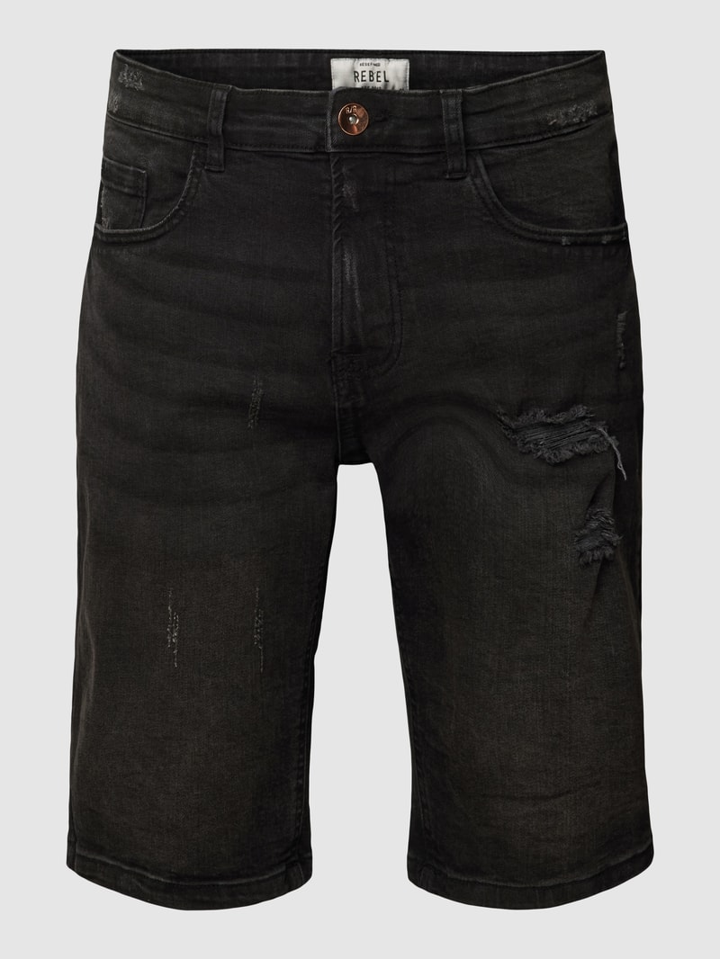 Jeansshorts im 5-Pocket-Design Modell 'PORTO' in schwarz