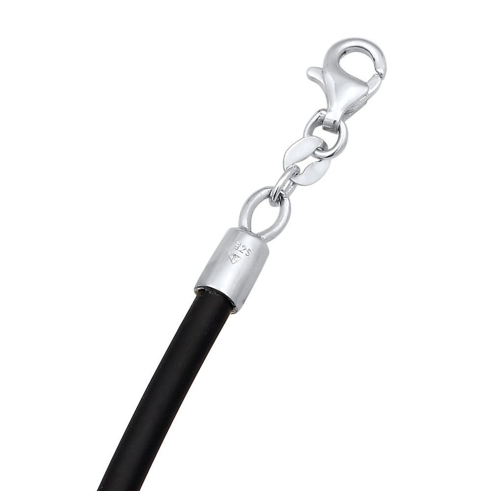 KUZZOI KUZZOI Collier Hommes Basic Intemporel avec caoutchouc en argent sterling 925 collier