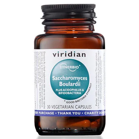 Viridian Synerbio Saccharomyces Boulardii, dodatak prehrani koji sadrži žive bakterijske kulture, kapsule