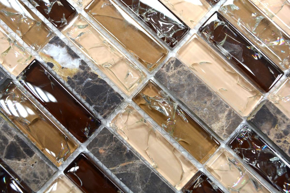 Mosani Mosaikfliesen Riemchen Rechteck Mosaikfliesen Glasmosaik Bruchglas