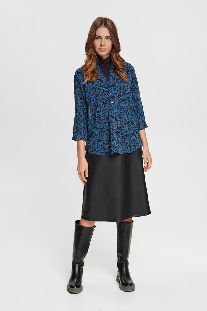 Gemusterte Chiffon-Bluse mit Glitzereffekt