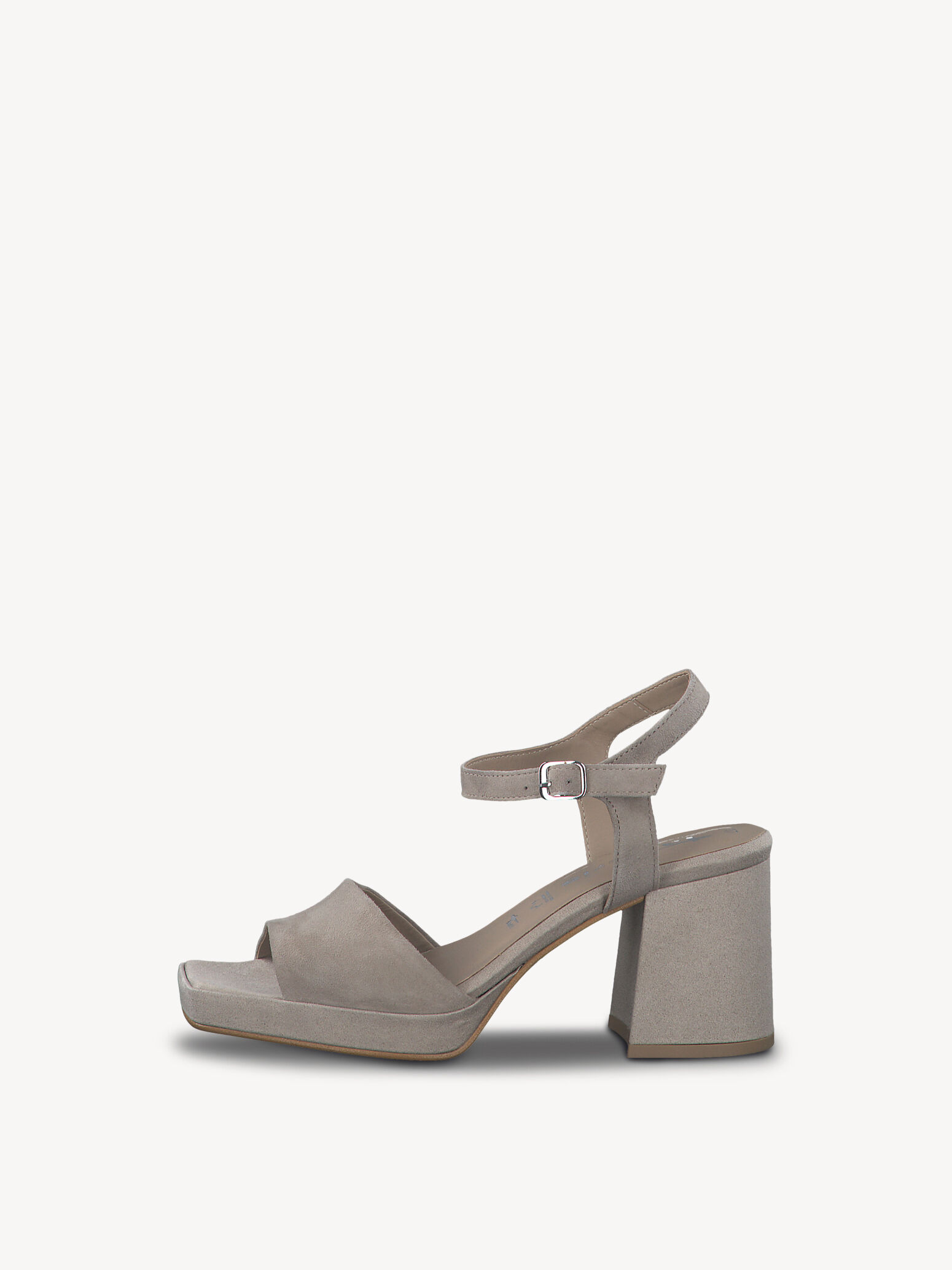 Sandale à talon en cuir - beige