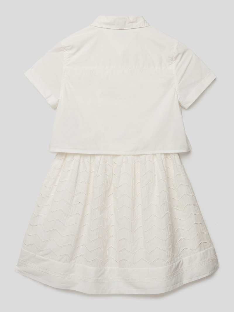 Blusenkleid mit Lochstickereien in offwhite