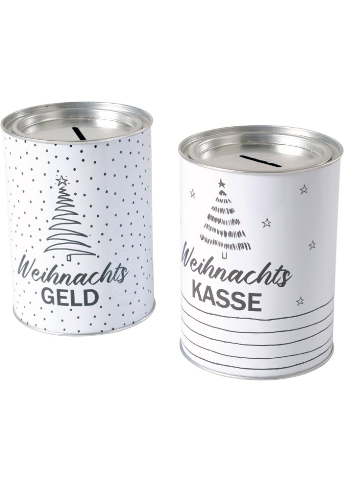 Deko-Objekt Spardose mit Weihnachtsmotiv (2er Pack)