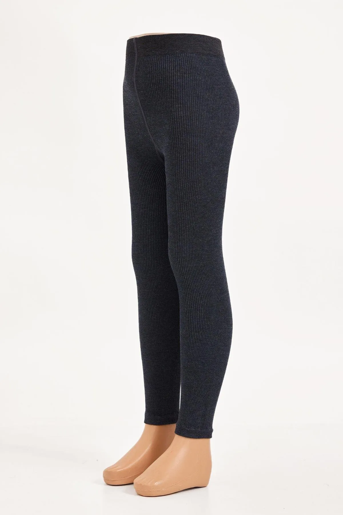 Katia&Bony  Kinderstrumpfhose mit Viskose-Streifenmuster, Blau Melange