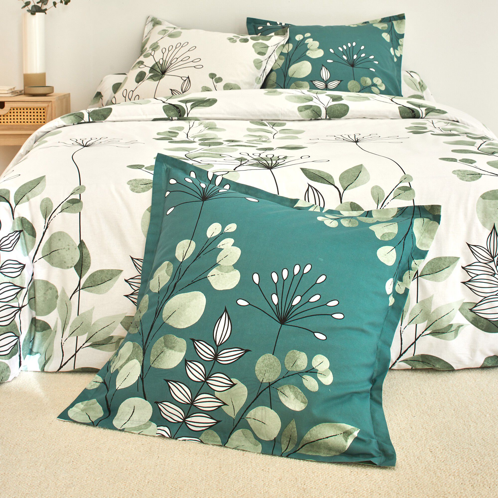 Linge de lit Danae en coton imprimé