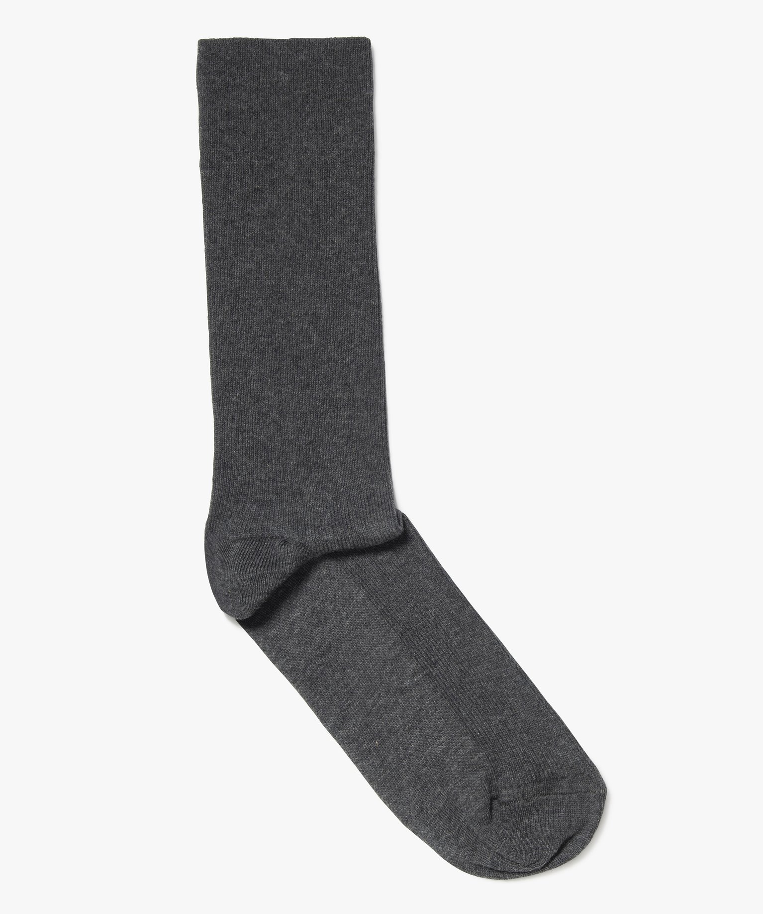 Chaussettes homme ctelées à tige haute non comprimante (... gris | GEMO