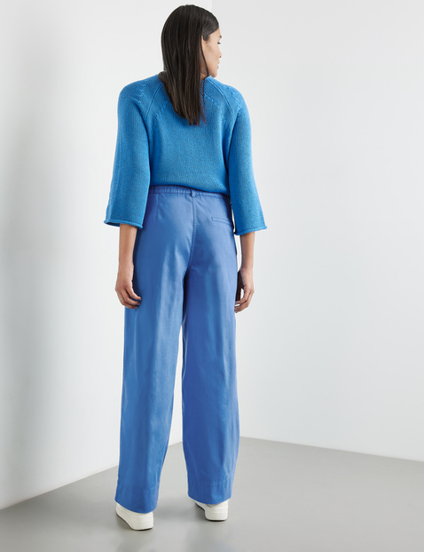 Hose mit weitem Bein aus Baumwoll-Stretch Carlotta