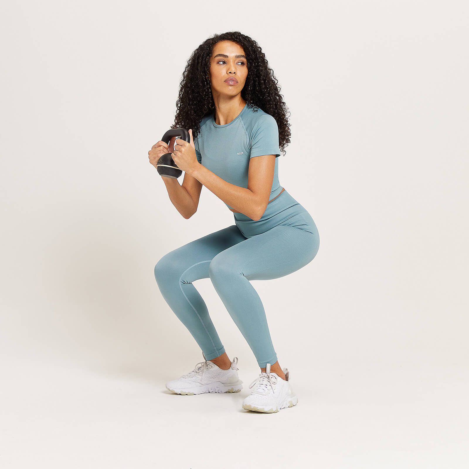 Crop top sans coutures MP Shape pour femmes – Bleu gris