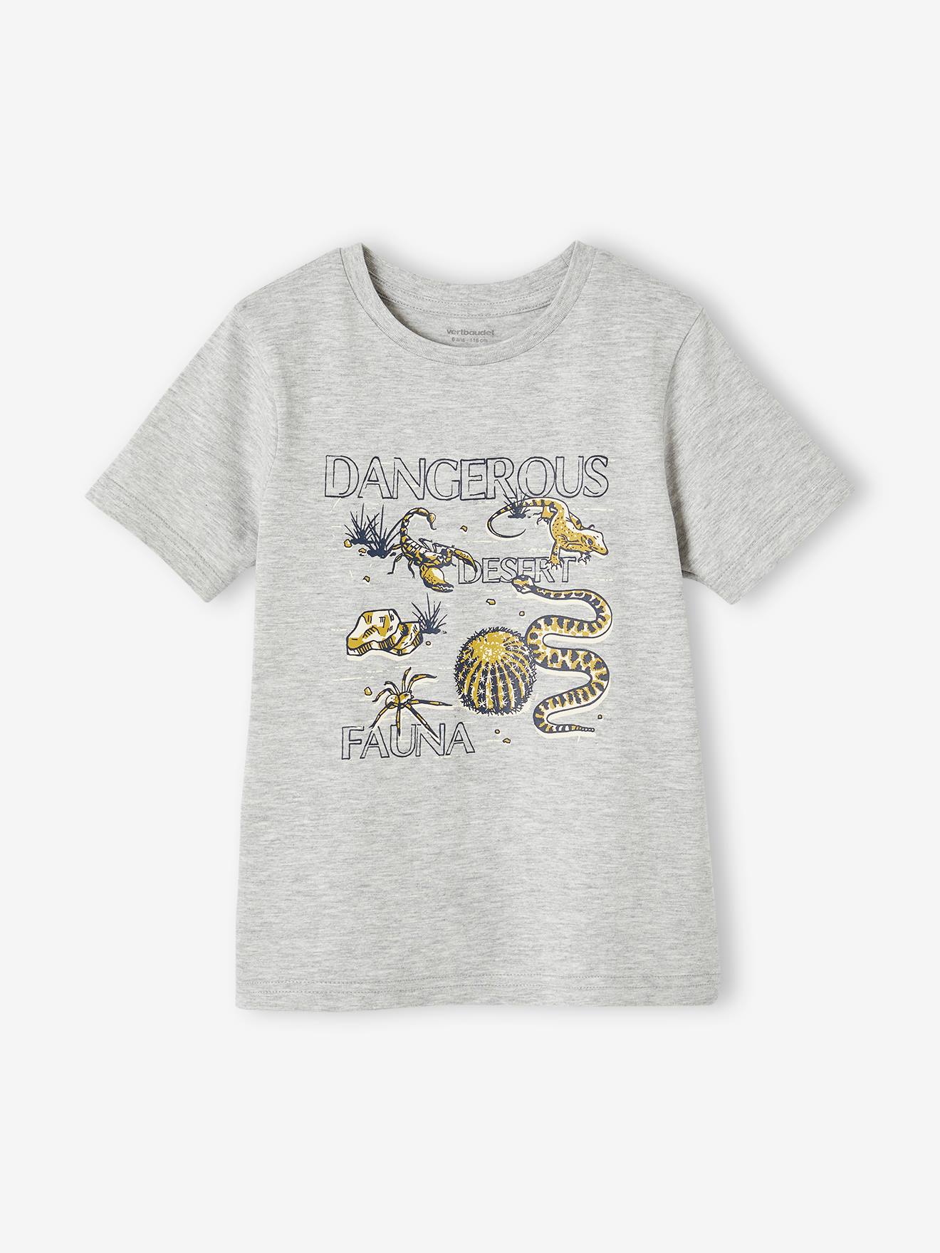 Vertbaudet Jungen T-Shirt mit Recycling-Baumwolle - grau meliert