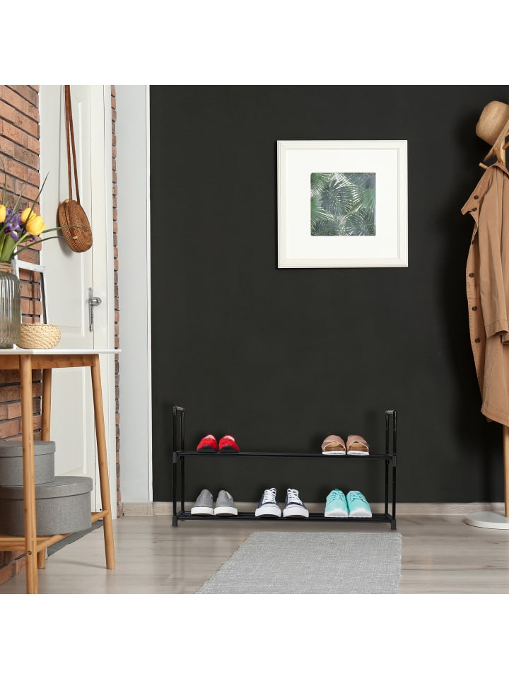 relaxdays Schuhregal in Schwarz - (B)90,5 x (H)45 x (T)30,5 cm günstig kaufen onesize