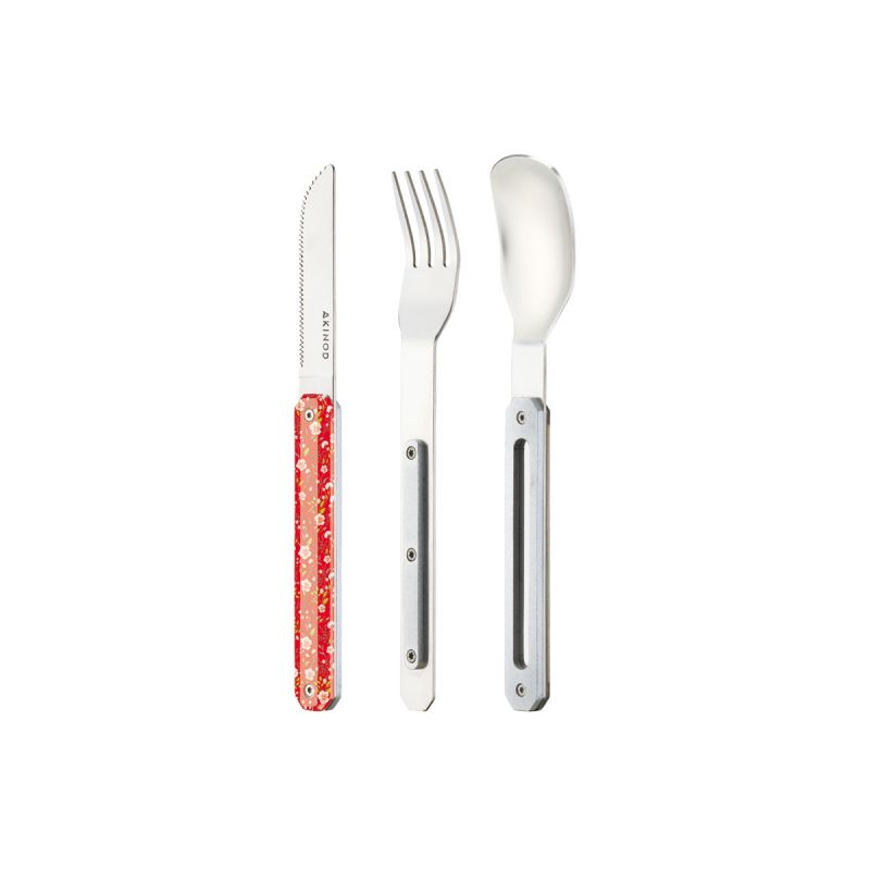Akinod Magnetic Straight Cutlery 12H34 Mirror Heliantheme Rouge