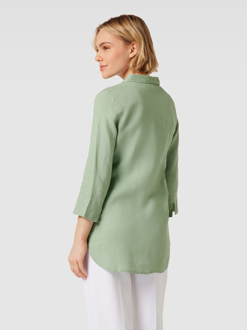Leinenbluse mit Knopfleiste in schilf