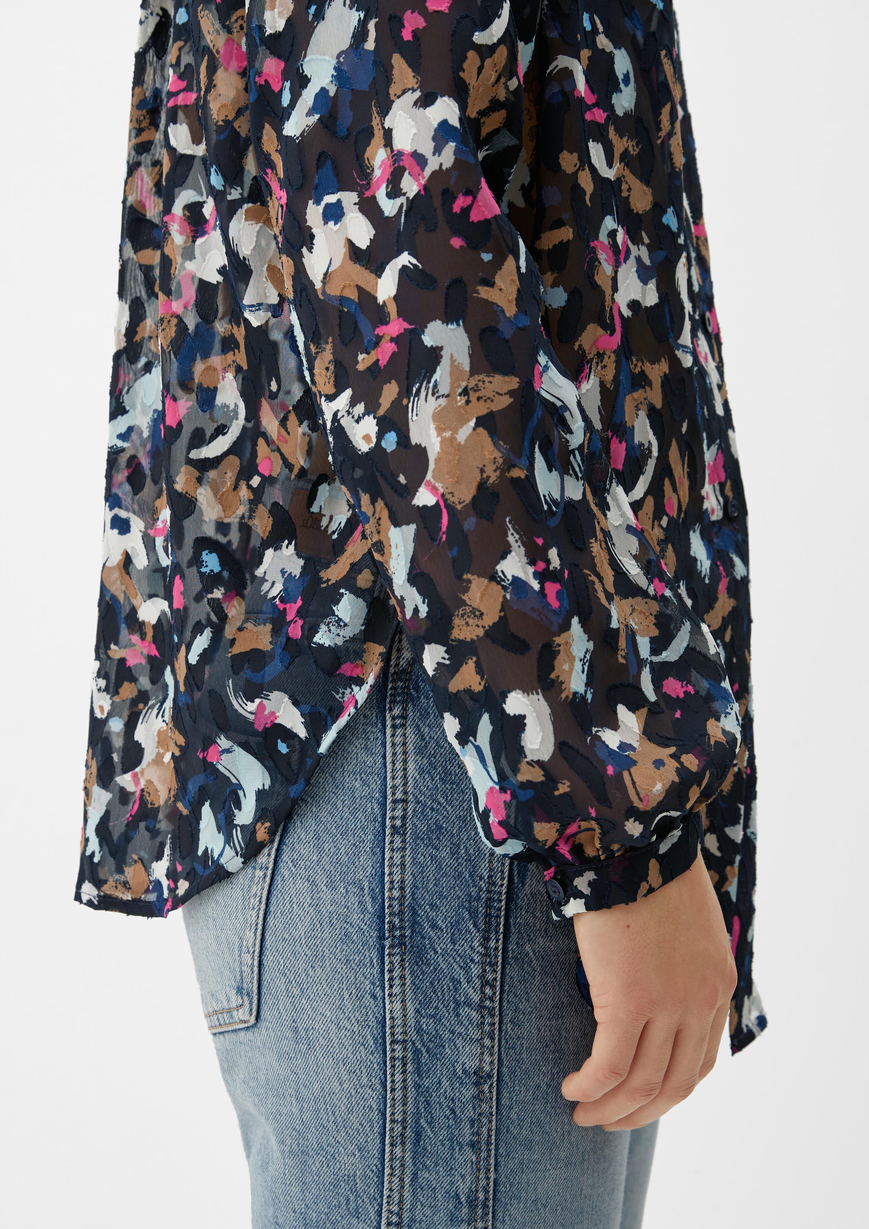 Jacquardbluse im Allover-Print  2124879-59A0