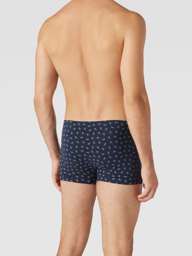 Trunks mit Allover-Paisley-Muster Modell 'Shorty' in dunkelblau