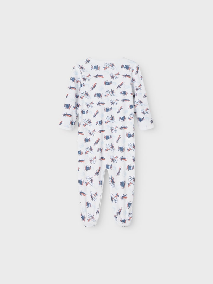 name it Schlafanzug mit Flugzeug Print mit Druckknöpfen in Blau günstig kaufen 68
