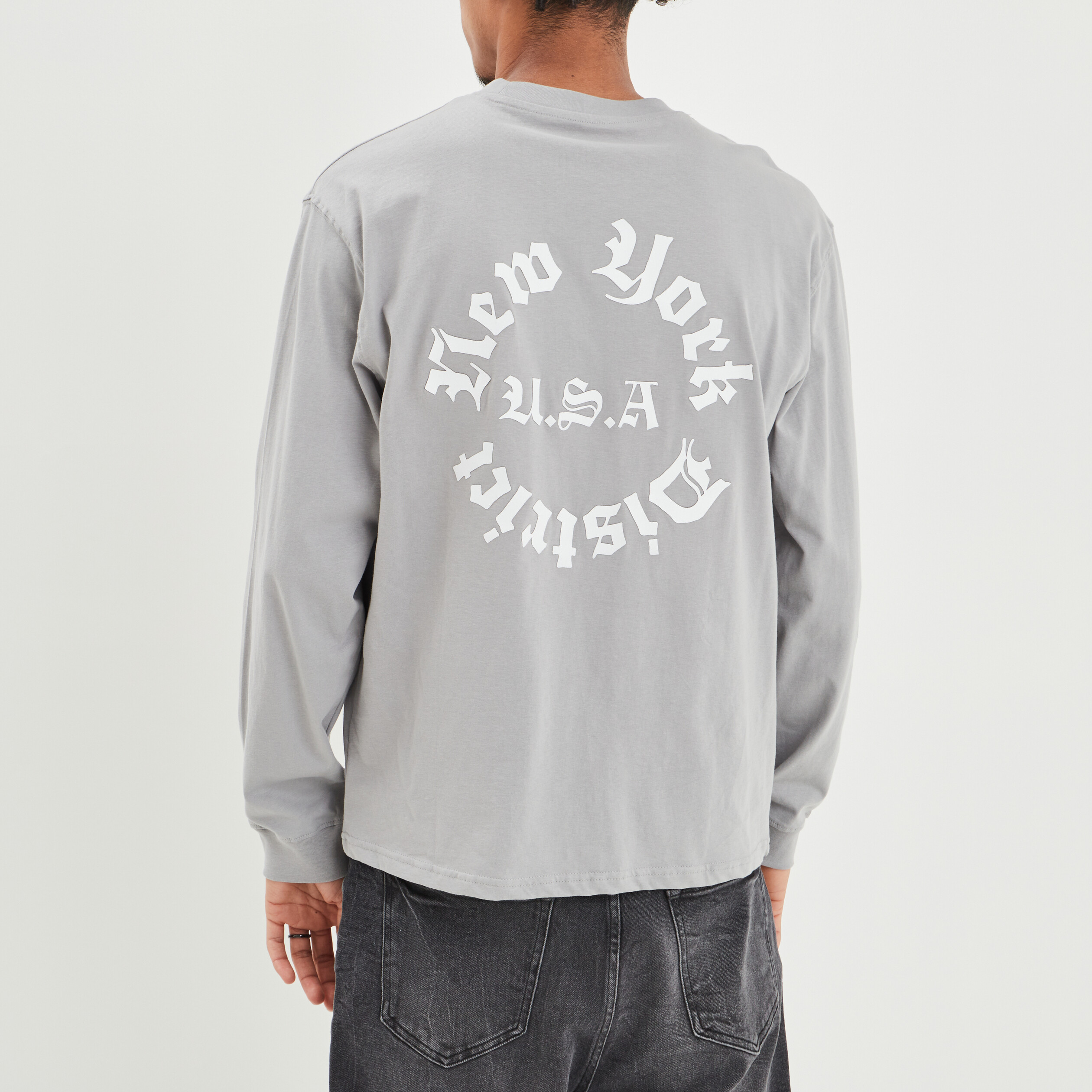 T-shirt manches longues gris clair homme | La Halle